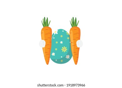 Easter Egg Carrot Vector Icon