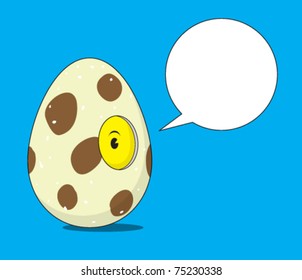 easter egg cartoon with bubble