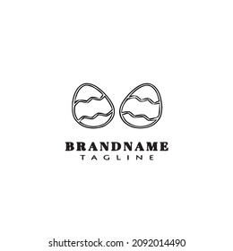 easter egg cartoon logo template icon design black modern simple vector illustration