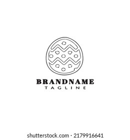 diseño del icono de la plantilla del logotipo de la caricatura de huevo de Pascua ilustración simple del vector negro