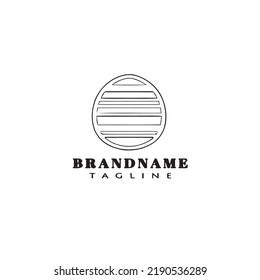 diseño del icono de la plantilla del logotipo de la caricatura de huevo de Pascua ilustración simple del vector negro
