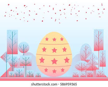 easter egg celebrate in forest tree 