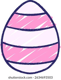 Easter Egg Chalk Drawing in bright neon colors