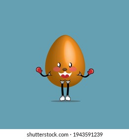 easter egg character angry, boxing, fighting