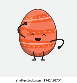 Ostereier mit süßem Gesicht, einfachen Händen und Beinlinien-Kunst auf isoliertem Hintergrund. Flacher Cartoon-Doodle-Stil.