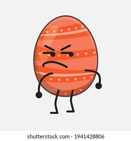 Personaje de Huevo de Pascua con cara linda, manos simples y líneas de piernas en fondo aislado. Estilo de dibujo animado plano.