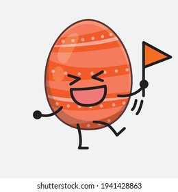 Ostereier mit süßem Gesicht, einfachen Händen und Beinlinien-Kunst auf isoliertem Hintergrund. Flacher Cartoon-Doodle-Stil.