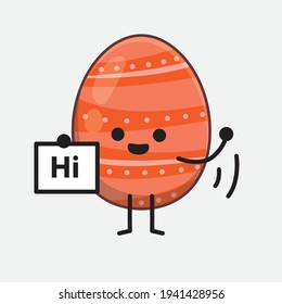 Personaje de Huevo de Pascua con cara linda, manos simples y líneas de piernas en fondo aislado. Estilo de dibujo animado plano.
