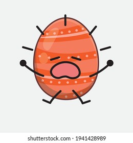 Personaje de Huevo de Pascua con cara linda, manos simples y líneas de piernas en fondo aislado. Estilo de dibujo animado plano.