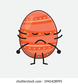 Personaje de Huevo de Pascua con cara linda, manos simples y líneas de piernas en fondo aislado. Estilo de dibujo animado plano.