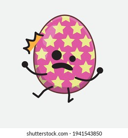 Personaje de Huevo de Pascua con cara linda, manos simples y líneas de piernas en fondo aislado. Estilo de dibujo animado plano.