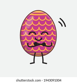 Ostereier mit süßem Gesicht, einfachen Händen und Beinlinien-Kunst auf isoliertem Hintergrund. Flacher Cartoon-Doodle-Stil.