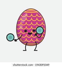 Personaje de Huevo de Pascua con cara linda, manos simples y líneas de piernas en fondo aislado. Estilo de dibujo animado plano.