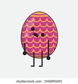 Personaje de Huevo de Pascua con cara linda, manos simples y líneas de piernas en fondo aislado. Estilo de dibujo animado plano.