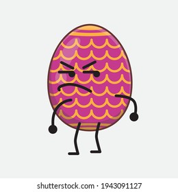 Personaje de Huevo de Pascua con cara linda, manos simples y líneas de piernas en fondo aislado. Estilo de dibujo animado plano.