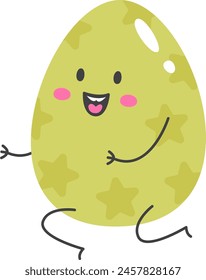 Easter Egg Character Happy Vector Illustration