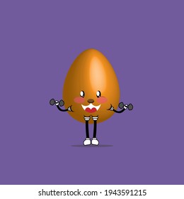 easter egg character lifting barbell