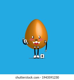 easter egg character playing football