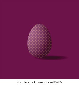 Easter egg cherry color with a golden pattern.