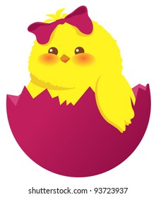 Easter egg and chick