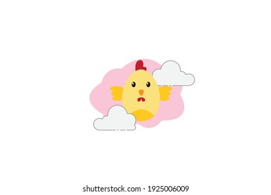 Easter Egg Chicken Cloud Icon