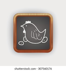 Easter egg and chicken doodle