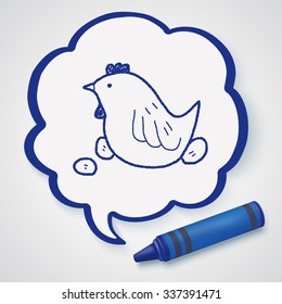 Easter egg and chicken doodle