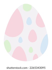 Easter Egg. Chicken egg is white. Ornament of multi-colored mini eggs. Color vector illustration. Isolated background. Flat style. Festive print. Idea for web design, invitations, postcards. 