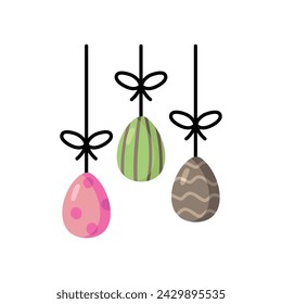 Easter egg with christian cross in doodle style