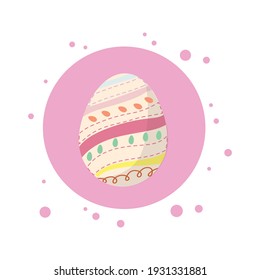 Easter Egg Circle Bubbles Icon Color Full