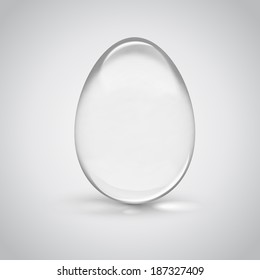 Easter egg. Clear transparent object with drop shadow for holiday design.