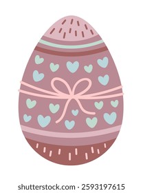 Easter egg clipart. Happy Easter clipart in cartoon flat style. Hand draw vector illustration