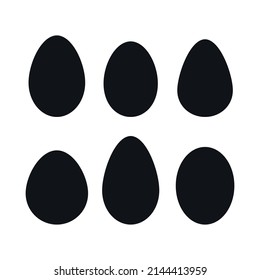 Easter egg collection silhouettes. Isolated vector icon. Cutting template for different oval shapes.
