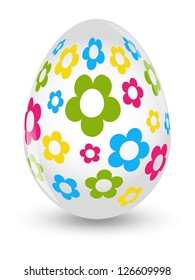 Easter egg with color flowers