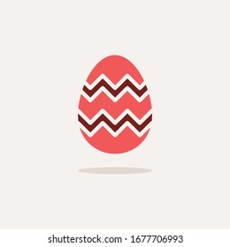 Easter egg. Color icon with shadow. Spring vector illustration