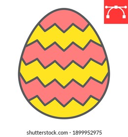 Easter egg color line icon, Happy Easter and holiday, egg vector icon, vector graphics, editable stroke filled outline sign, eps 10