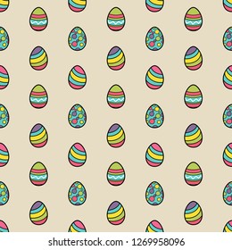 easter egg color seamless pattern vector