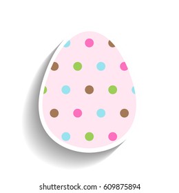 Easter egg, colored flat icon for holiday isolated on white background. Vector illustration for design