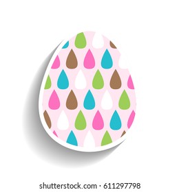 Easter egg, colored flat icon for holiday isolated on white background. Vector illustration for design