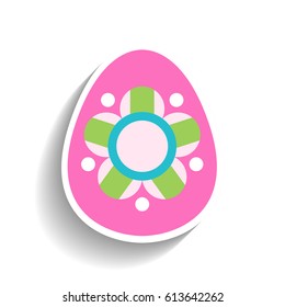 Easter egg, colored flat icon for holiday isolated on white background. Vector illustration for design