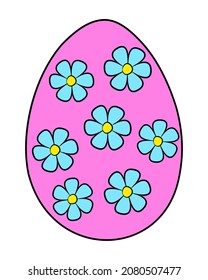 Easter egg colored icon. Cartoon vector illustration isolated on white background.