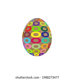 Easter egg with colored rings on a white background. Vector image.