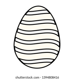 Easter egg colorful celebration isolated black and white