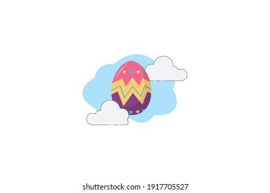 Easter Egg Colorful Cloud Icon