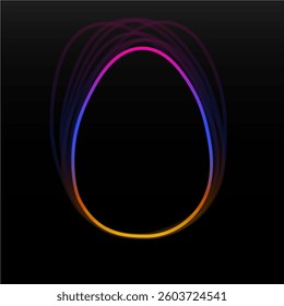 Easter egg in colorful gradient. Flat design