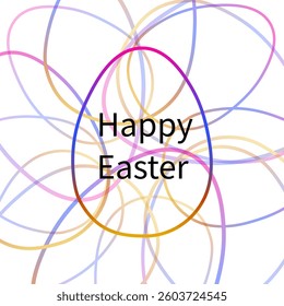 Easter egg in colorful gradient. Flat design