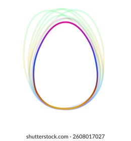Easter egg in colorful gradient. Flat design
