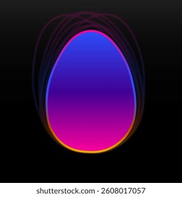 Easter egg in colorful gradient. Flat design