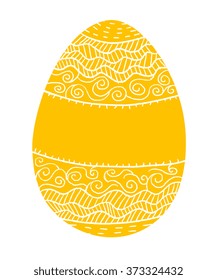 Easter egg colorful illustration card drawn by hand, zentangle style, Decorative design for invitation, flyer, banner.