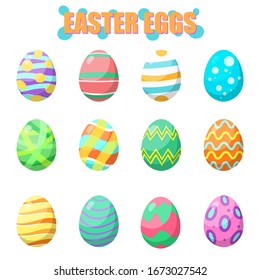Easter Egg colorful set cute vector design 